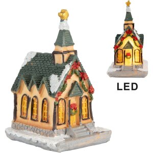 Clayre & Eef 6PR5736 Décoration Maison LED 6x5x9 cm Polyrésine Orange Vert