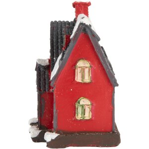 Clayre & Eef 6PR5739 Décoration Maison LED Rouge Gris 6x5x7 cm Polyrésine