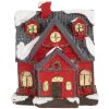 Clayre & Eef 6PR5739 Décoration Maison LED Rouge Gris 6x5x7 cm Polyrésine
