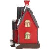 Clayre & Eef 6PR5739 Décoration Maison LED Rouge Gris 6x5x7 cm Polyrésine