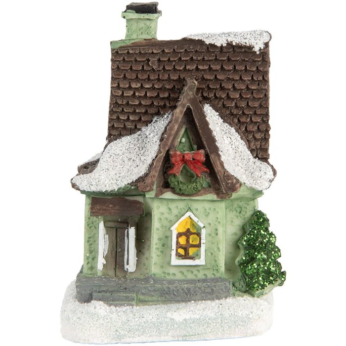 Clayre & Eef 6PR5740 Décoration Maison avec LED 5x5x8 cm Polyrésine Décoration de Noël