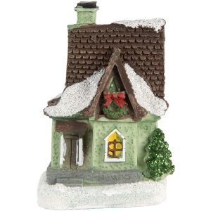 Clayre & Eef 6PR5740 Décoration Maison avec LED 5x5x8 cm Polyrésine Décoration de Noël