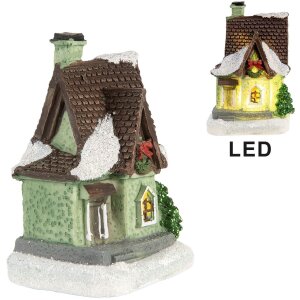 Clayre & Eef 6PR5740 Décoration Maison avec LED 5x5x8 cm Polyrésine Décoration de Noël
