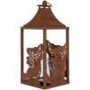 Clayre & Eef 6Y5776 Lanterne 15x15x37 cm brun métal motif chat style antique