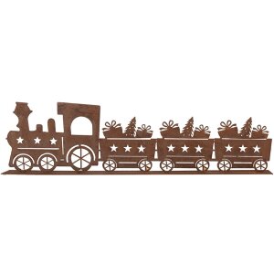 Clayre & Eef 6Y5777 Décoration train métal brun 34x5x10 cm style campagnard
