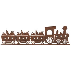 Clayre & Eef 6Y5777 Décoration train métal brun 34x5x10 cm style campagnard