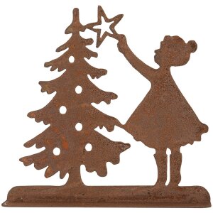 Clayre & Eef 6Y5780 Décoration Enfant avec arbre de Noël Marron 14x5x14 cm