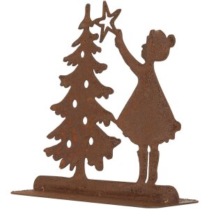 Clayre & Eef 6Y5780 Décoration Enfant avec arbre de Noël Marron 14x5x14 cm