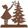 Clayre & Eef 6Y5780 Décoration Enfant avec arbre de Noël Marron 14x5x14 cm