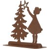 Clayre & Eef 6Y5780 Décoration Enfant avec arbre de Noël Marron 14x5x14 cm