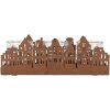 Clayre & Eef 6Y5783 Porte-bougies à chauffe-plat Maisons Marron 30x9x11 cm style rustique
