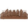 Clayre & Eef 6Y5783 Porte-bougies à chauffe-plat Maisons Marron 30x9x11 cm style rustique