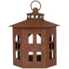 Clayre & Eef 6Y5785 Lanterne brune Ø 19x22 cm Métal style antique Décoration jardin