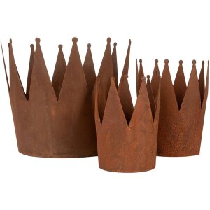 Clayre & Eef 6Y5789 Décoration Couronne Set de 3 pièces en métal aspect rouille style campagnard
