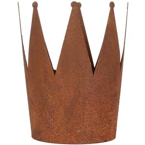 Clayre & Eef 6Y5789 Décoration Couronne Set de 3 pièces en métal aspect rouille style campagnard