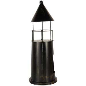 Clayre & Eef 6Y5790 Déco Phare Noir Ø16x45 cm Métal Style Campagne