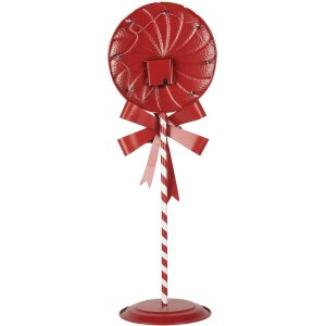 Clayre & Eef 6Y5635 Décoration Lollipop LED 36x29x100 cm Métal Rouge Vert