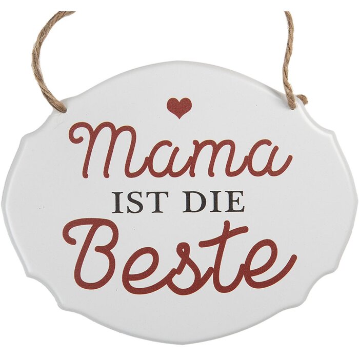 Clayre & Eef 6Y5687 Plaque de texte Maman est la meilleure Fer blanc 18x1x15 cm
