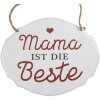 Clayre & Eef 6Y5687 Plaque de texte Maman est la meilleure Fer blanc 18x1x15 cm