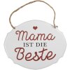 Clayre & Eef 6Y5687 Plaque de texte Maman est la meilleure Fer blanc 18x1x15 cm