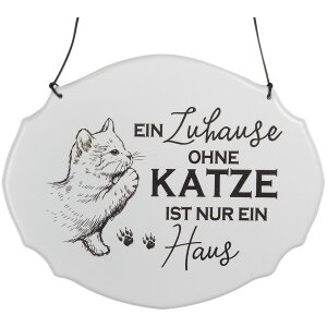 Clayre & Eef 6Y5688 Plaque de texte Une maison sans chat nest quune maison 18x15cm