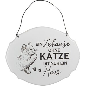 Clayre & Eef 6Y5688 Plaque de texte Une maison sans chat nest quune maison 18x15cm