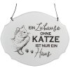 Clayre & Eef 6Y5688 Plaque de texte Une maison sans chat nest quune maison 18x15cm