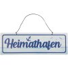 Clayre & Eef 6Y5691 Plaque de texte Port dattache 30x1x10 cm Blanc Bleu Fer