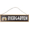 Clayre & Eef 6Y5693 Plaque de texte Biergarten brun blanc 40x1x10 cm Fer vintage