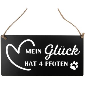 Clayre & Eef 6Y5698 Plaque de texte Mon bonheur a 4 pattes noir 30x1x15 cm