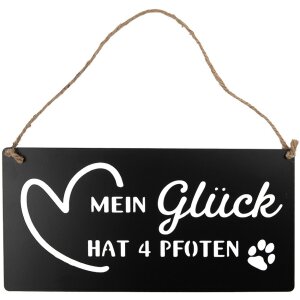 Clayre & Eef 6Y5698 Plaque de texte Mon bonheur a 4 pattes noir 30x1x15 cm