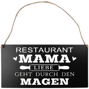 Clayre & Eef 6Y5699 Plaque de texte Lamour passe par lestomac Noir 40x1x20 cm