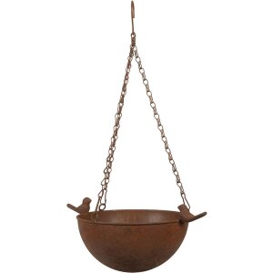 Clayre & Eef 6Y5793 Mangeoire oiseau suspendue brun antique 30x21x14/50 cm