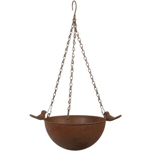 Clayre & Eef 6Y5793 Mangeoire oiseau suspendue brun antique 30x21x14/50 cm