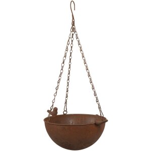 Clayre & Eef 6Y5793 Mangeoire oiseau suspendue brun antique 30x21x14/50 cm