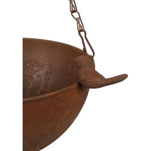 Clayre & Eef 6Y5793 Mangeoire oiseau suspendue brun antique 30x21x14/50 cm