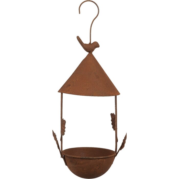 Clayre & Eef 6Y5795 Bain doiseaux suspendu brun métal 15x14x42 cm style antique