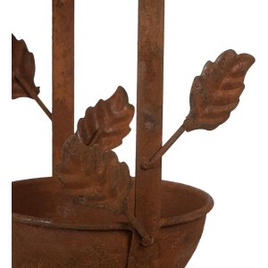 Clayre & Eef 6Y5795 Bain doiseaux suspendu brun métal 15x14x42 cm style antique