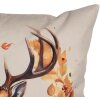 Clayre & Eef Housse de coussin Motif cerf Beige Orange 45x45 cm Polyester