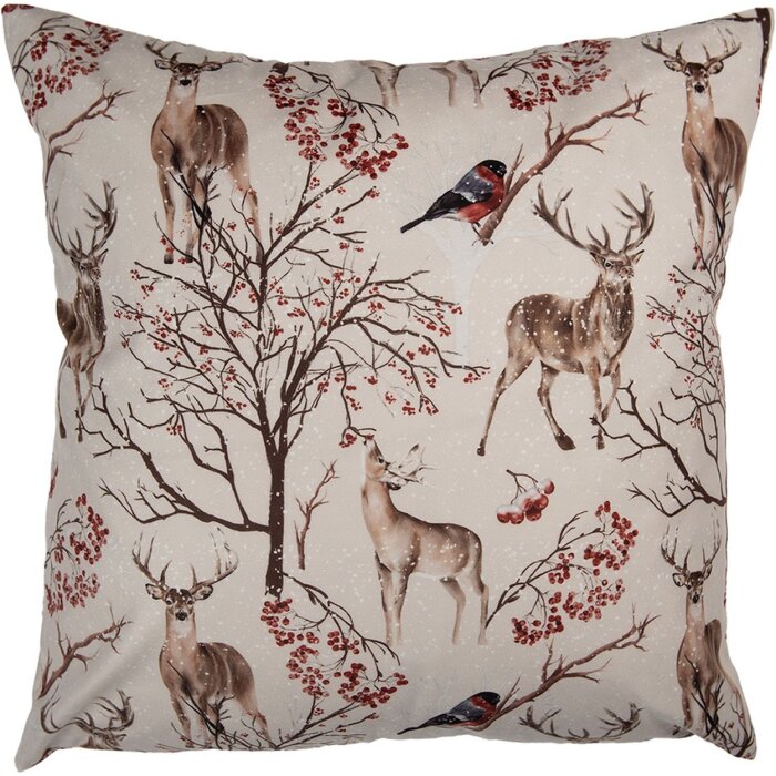 Clayre & Eef KT021.402 Housse de coussin 45x45 cm Beige Hiver style cottage