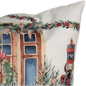 Clayre & Eef KT021.403 Housse de coussin 45x45 cm Blanc Rouge Vert Campagne Noël