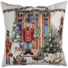 Clayre & Eef KT021.403 Housse de coussin 45x45 cm Blanc Rouge Vert Campagne Noël