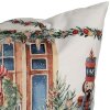 Clayre & Eef KT021.403 Housse de coussin 45x45 cm Blanc Rouge Vert Campagne Noël