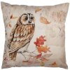 Clayre & Eef KT021.405 Housse de coussin 45x45 cm Hibou Beige Marron style campagnard