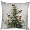 Clayre & Eef KT021.407 Housse de coussin 45x45 cm blanc vert style campagnard motif dhiver