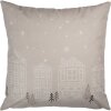 Clayre & Eef KT021.408 Housse de coussin beige 45x45 cm style campagnard motif hivernal