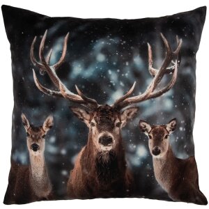 Clayre & Eef KT021.411 Housse de coussin motif cerf...
