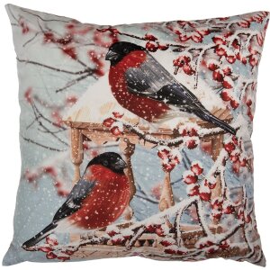 Clayre & Eef Housse de coussin Oiseaux dhiver...
