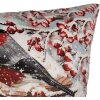 Clayre & Eef Housse de coussin Oiseaux dhiver bleu-rouge 45x45 cm style campagnard