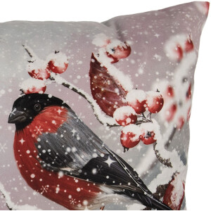 Clayre & Eef KT021.413 Housse de coussin 45x45cm hiver babouin gris rouge